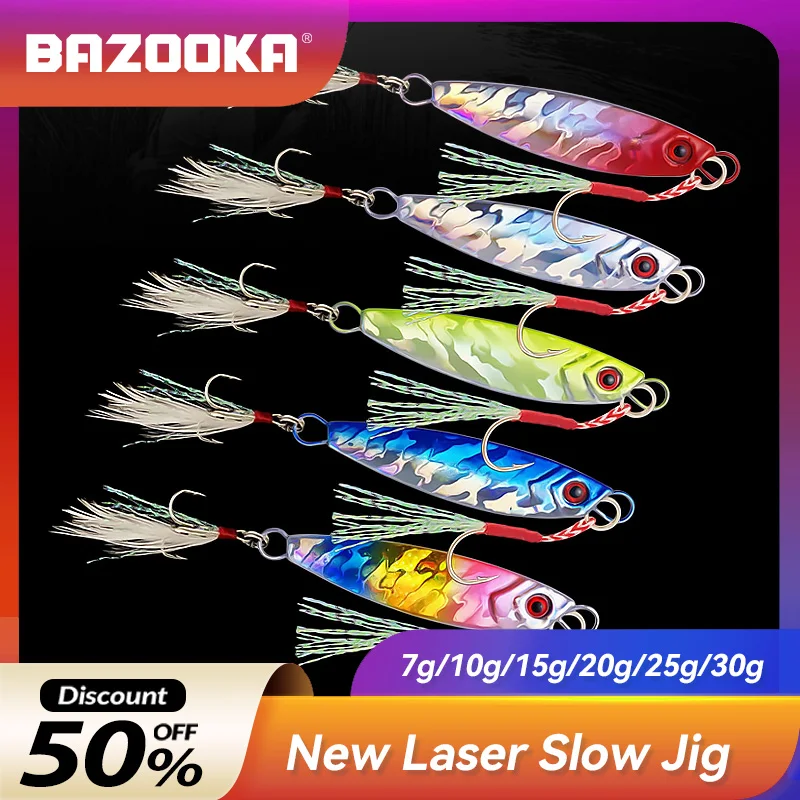 Bazooka Slow Jig Fishing Lure Metal Spoon Jigging Ice Hard Lead Sinking Artificial Laser Boat Pike Saltwater Winter
Bazooka Slow Jig Fishing Lure Metal Spoon Jigging Ice Hard Lead Sinking Artificial Laser Boat Pike Saltwater Winter
