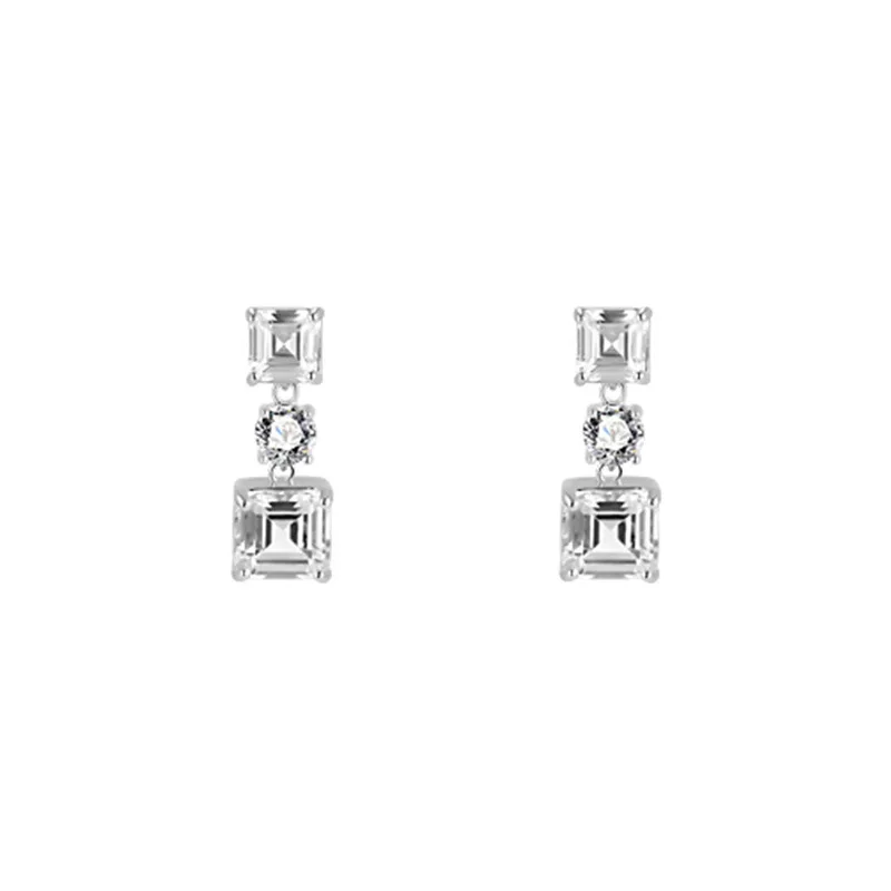 S925 Sterling Silver Zircon Square Earrings Square Drop Shiny Zircon Exquisite Earrings for Women Wedding Jewelry
S925 Sterling Silver Zircon Square Earrings Square Drop Shiny Zircon Exquisite Earrings for Women Wedding Jewelry