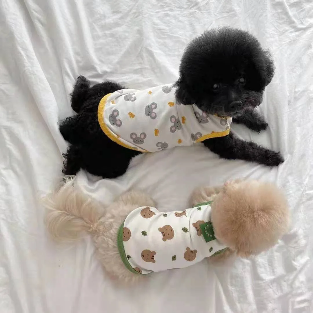 Summer Sunscreen Breathable Thin Pet Cat Dog Vest Designer Sleeveless Cartoon Print Soft Simple Pets Clothes Cheap Puppy Shirt
Summer Sunscreen Breathable Thin Pet Cat Dog Vest Designer Sleeveless Cartoon Print Soft Simple Pets Clothes Cheap Puppy Shirt