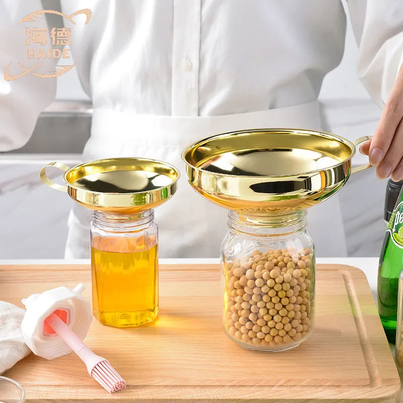 Stainless Steel Gold-plated Funnel Large Diameter Funnel Multi-function Funnel Strainer Kitchen Gadgets Colanders Strainers
Stainless Steel Gold-plated Funnel Large Diameter Funnel Multi-function Funnel Strainer Kitchen Gadgets Colanders Strainers