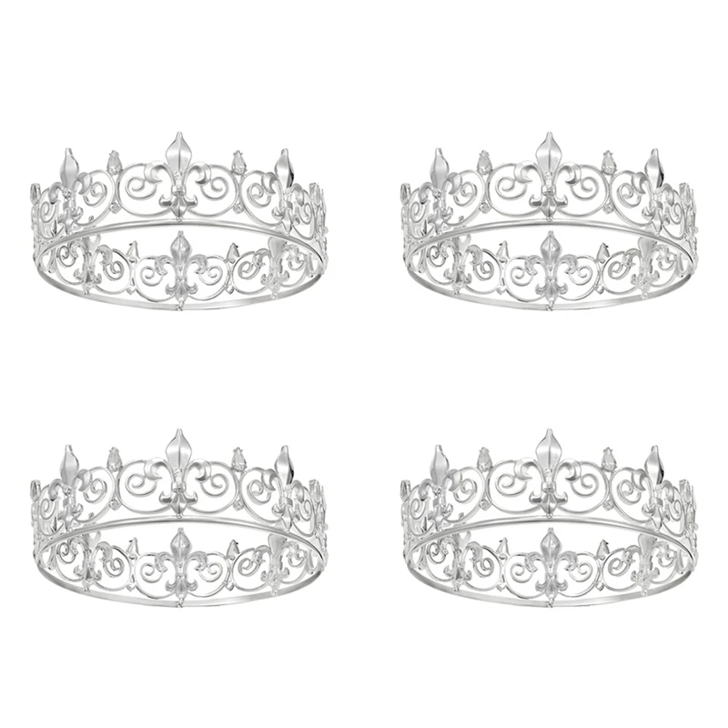 4X Royal King Crown For Men - Metal Prince Crowns And Tiaras, Full Round Birthday Party Hats(Silver)
4X Royal King Crown For Men - Metal Prince Crowns And Tiaras, Full Round Birthday Party Hats(Silver)