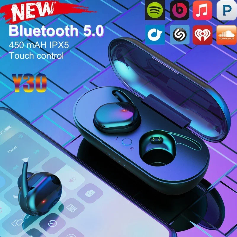 Bluetooth-наушники Y30 fone, беспроводные наушники с сенсорным управлением, спортивные наушники-вкладыши с микрофоном, работают на всех смартфонах, гарнитура xiaomi, TWS
Bluetooth-наушники Y30 fone, беспроводные наушники с сенсорным управлением, спортивные наушники-вкладыши с микрофоном, работают на всех смартфонах, гарнитура xiaomi, TWS