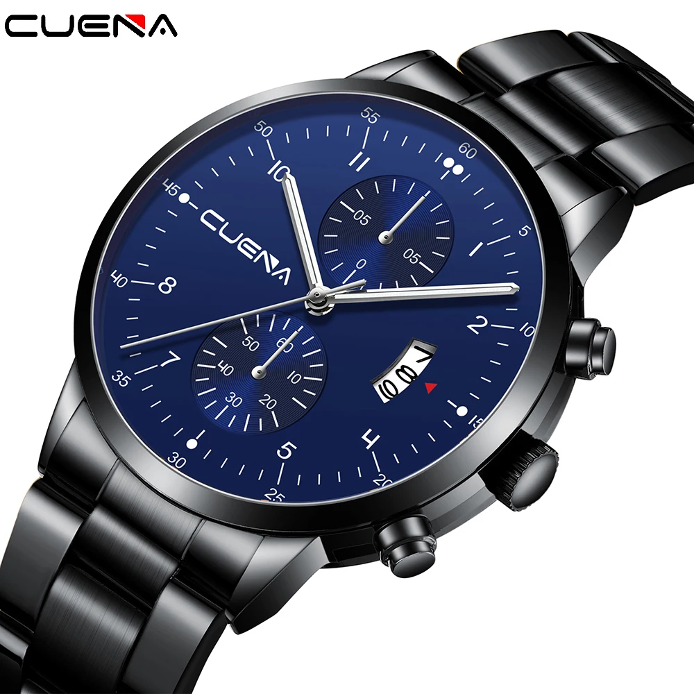 CUENA брендовые Роскошные Мужские кварцевые часы из нержавеющей стали водонепроницаемые часы мужские многофункциональные спортивные наручные часы Relogio Masculino
CUENA брендовые Роскошные Мужские кварцевые часы из нержавеющей стали водонепроницаемые часы мужские многофункциональные спортивные наручные часы Relogio Masculino
