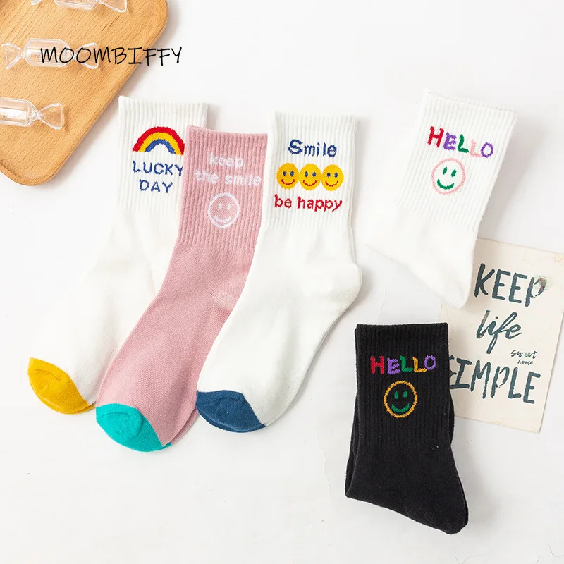 Fashion Cartoon Women Breathable Cotton Socks Japanese Cute Smiley Lovely Letters Girl Sock Harajuku Korean Skateboard Socks
Fashion Cartoon Women Breathable Cotton Socks Japanese Cute Smiley Lovely Letters Girl Sock Harajuku Korean Skateboard Socks