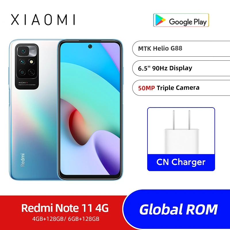 

Смартфон Xiaomi Redmi Note 11 с глобальной прошивкой, 5000 мАч, 18 Вт, тройная камера 50 МП, дисплей 6,5 дюйма, 90 Гц, Восьмиядерный MTK HelioG88, 4G