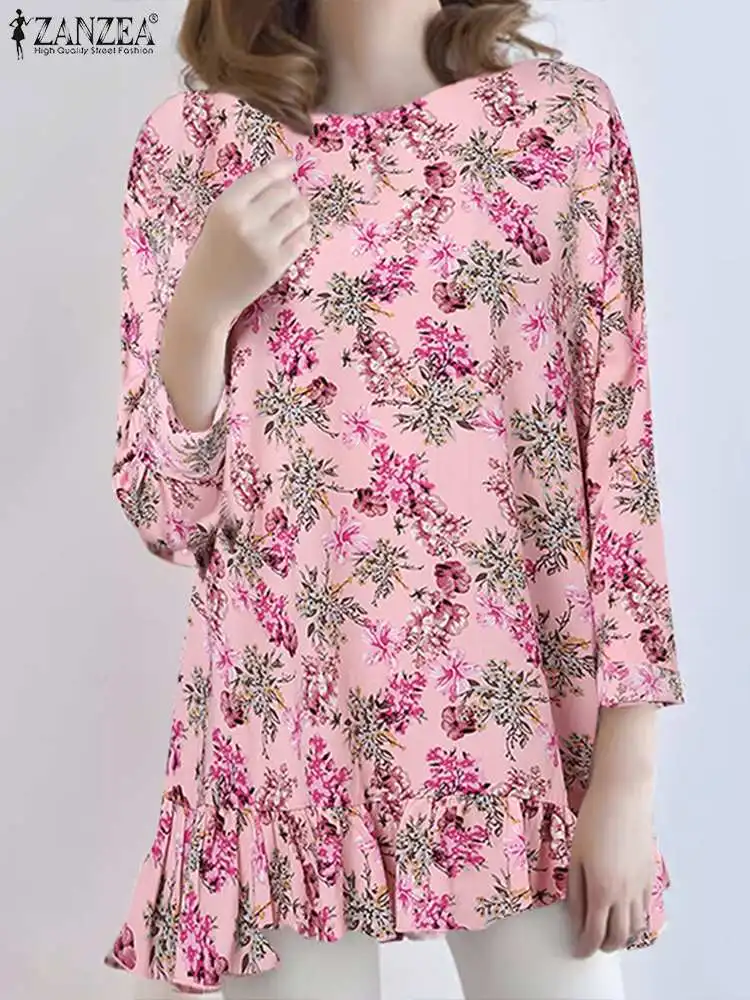 ZANZEA 2023 Fashion Ruffled Hem Shirts Casual Bohemian Tops Long Sleeve Floral Print Blouses Holiday Women Round Neck Blusas
ZANZEA 2023 Fashion Ruffled Hem Shirts Casual Bohemian Tops Long Sleeve Floral Print Blouses Holiday Women Round Neck Blusas