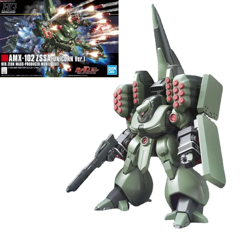 

Bandai Original Assembled Model HGUC 1/144 AMX-102 ZSSA Unicorn Gundam Gunpla Action Anime Figure Mobile Suit Gift For Children