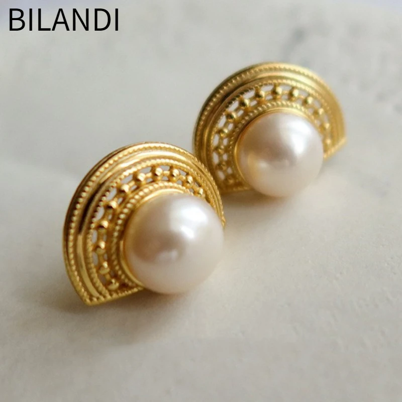 Bilandi Fashion Jewelry 925 Silver Needle Half Round Simulated Pearl Earrings For Women Girl Ear Accessories Party Gift 2023
Bilandi Fashion Jewelry 925 Silver Needle Half Round Simulated Pearl Earrings For Women Girl Ear Accessories Party Gift 2023