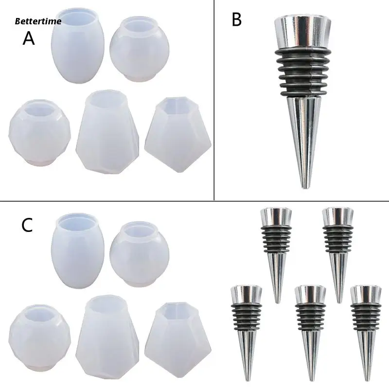 B36D 1 Set Sphere-shape Silicone Molds Reusable Resin Casting Molds for Making Bottle Stoppers Wine Bottle Sealer DIY Crafts
B36D 1 Set Sphere-shape Silicone Molds Reusable Resin Casting Molds for Making Bottle Stoppers Wine Bottle Sealer DIY Crafts