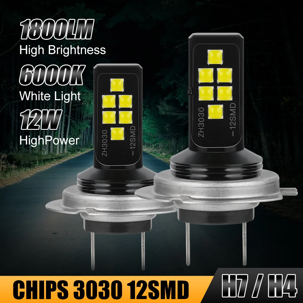 2PCS H7 H4 Car LED Bulb Headlight Fog Lamp Bulb 24W 3600LM 6000K White DRL Driving Light Car Head light Kit Auto Accessories
2PCS H7 H4 Car LED Bulb Headlight Fog Lamp Bulb 24W 3600LM 6000K White DRL Driving Light Car Head light Kit Auto Accessories