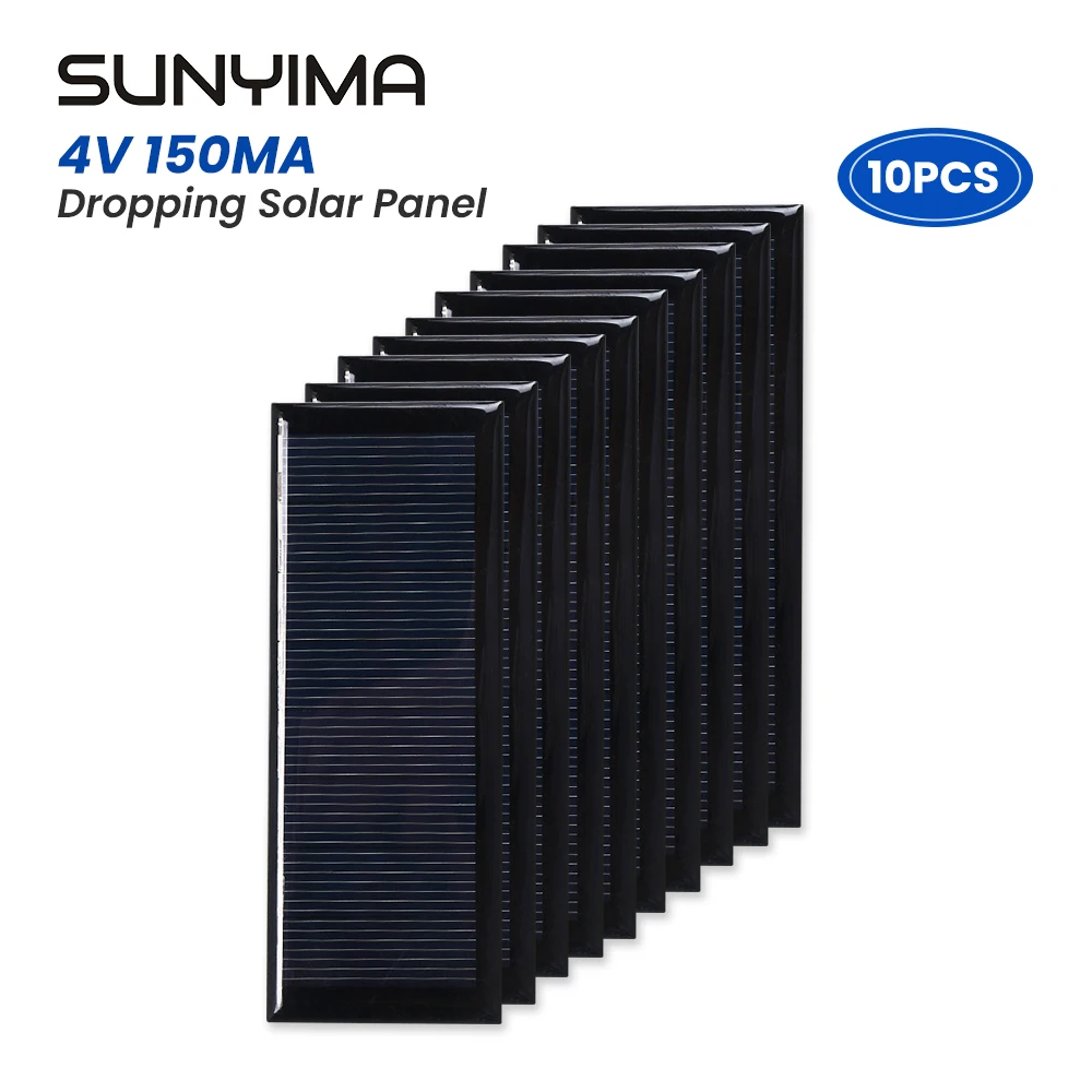 10pcs SUNYIMA 120*45 4V150MA monocrystalline drip solar panel with strong corrosion resistance and long life
10pcs SUNYIMA 120*45 4V150MA monocrystalline drip solar panel with strong corrosion resistance and long life
