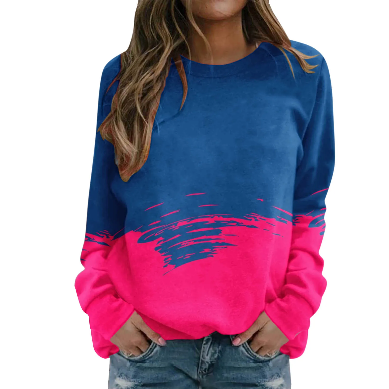 Women Casual Tie Dye Color Matching Printing Sweatshirt Top Long Sleeved Sweatshirt Casual Pullover Top Large Tie
Women Casual Tie Dye Color Matching Printing Sweatshirt Top Long Sleeved Sweatshirt Casual Pullover Top Large Tie