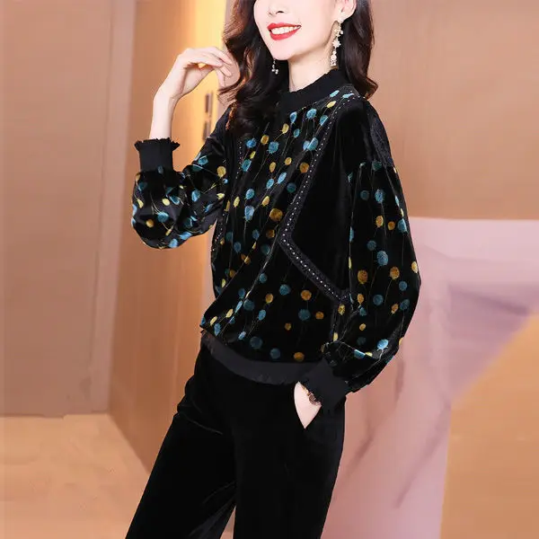 Gold velvet blouse women's spring 2021 new loose fashion age-reducing printed small shirt European style bottoming shirt
Gold velvet blouse women's spring 2021 new loose fashion age-reducing printed small shirt European style bottoming shirt