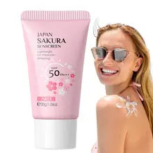 Sakura Sunscreen SPF50 Sakura Sun Screen Protector 30g Lightweight Waterproof Hydrating Sakura Sun Essence For Daily Use