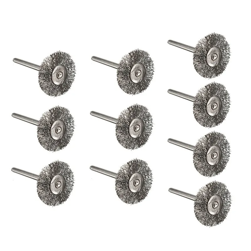 Set Wire Brush Stainless Steel T-shaped Tools Wheel Brushes 10 Pcs 22mm For Mini Drill Rotary Polishing Durable
Set Wire Brush Stainless Steel T-shaped Tools Wheel Brushes 10 Pcs 22mm For Mini Drill Rotary Polishing Durable