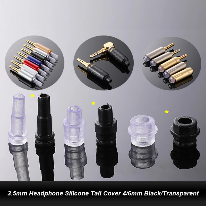 3.5mm Headphone Silicone Boot 4/6mm Black/Clear DIY Repair Headphone Cable Protection Silicone Tube Boot Plug
3.5mm Headphone Silicone Boot 4/6mm Black/Clear DIY Repair Headphone Cable Protection Silicone Tube Boot Plug