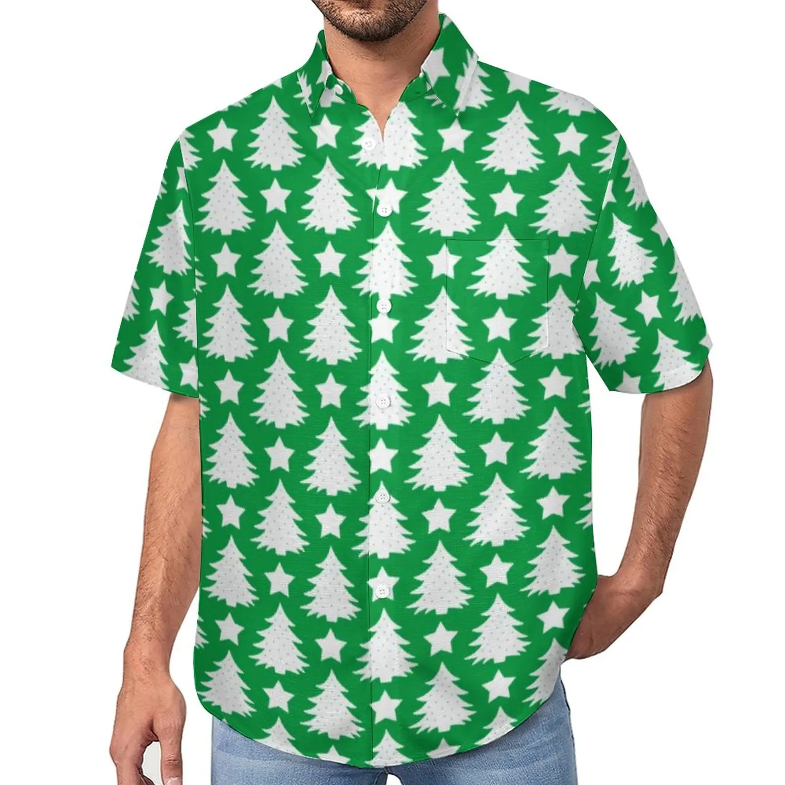 Whimsical Christmas Tree Casual Shirts Star Green White Beach Shirt Hawaii Cool Blouses Male Graphic Plus Size
Whimsical Christmas Tree Casual Shirts Star Green White Beach Shirt Hawaii Cool Blouses Male Graphic Plus Size