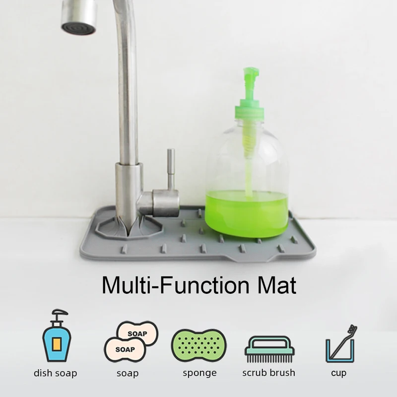 Non-slip Kitchen Silicone Faucet Mat Sink Splash Pad Drain Pad Bathroom Shampoo Soap Dispenser Quick Dry Tray
Non-slip Kitchen Silicone Faucet Mat Sink Splash Pad Drain Pad Bathroom Shampoo Soap Dispenser Quick Dry Tray