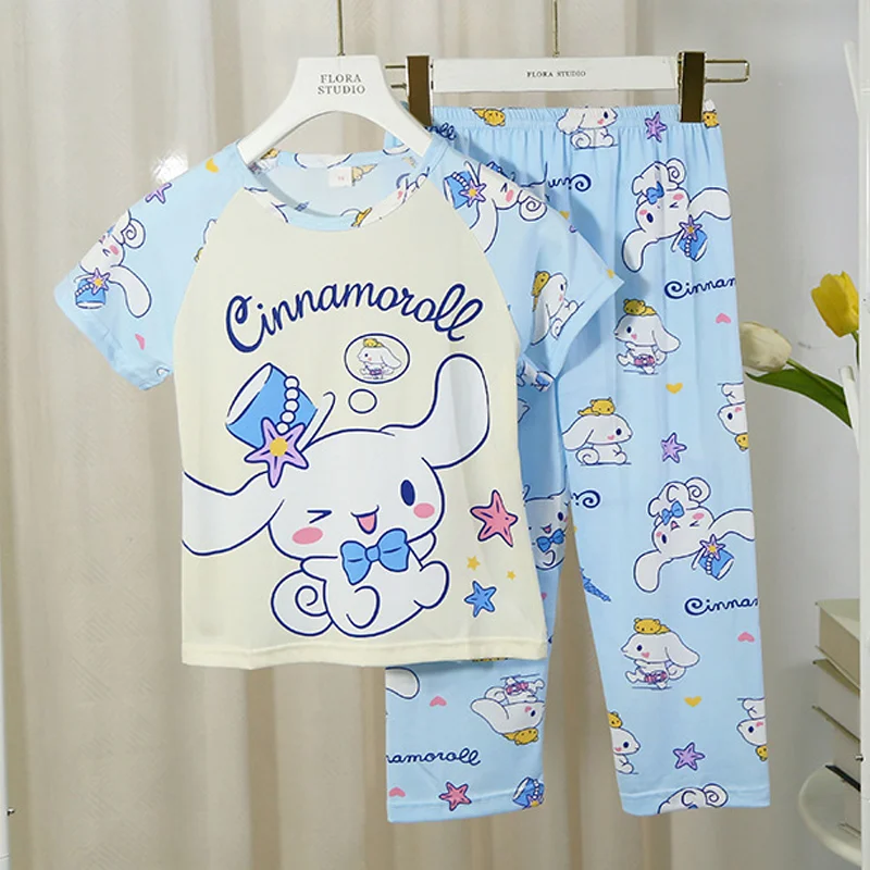 Sanrio Anime Hello Kitty My Melody Kuromi Children's Pajamas Cartoon Kawaii Boys Girls Summer Short Sleeve Long Pants Home Wear
Sanrio Anime Hello Kitty My Melody Kuromi Children's Pajamas Cartoon Kawaii Boys Girls Summer Short Sleeve Long Pants Home Wear