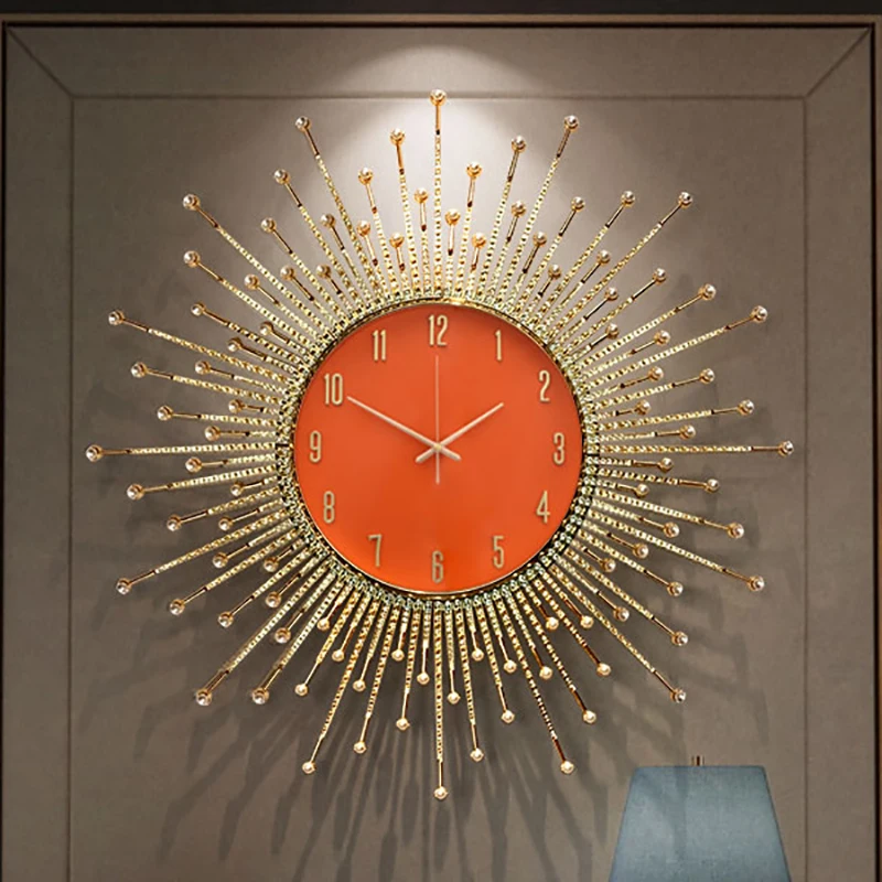 Modern Sun Wall Clock Light Luxury Retro Gold Wall Clocks Silent Large Bedroom Clocks Fashion Para El Hogar Home DecorationClock
Modern Sun Wall Clock Light Luxury Retro Gold Wall Clocks Silent Large Bedroom Clocks Fashion Para El Hogar Home DecorationClock