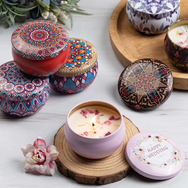 

Romantic Soy Wax Scented Aromatic Candle Smokeless Floral Fragrance Candles Guest Gift Candles Incense Wedding Party Souvenir