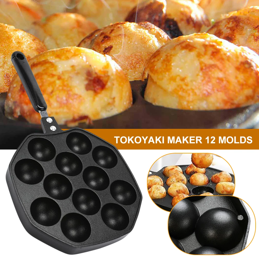 Universal 12 Cavities Aluminum Alloy Takoyaki Pan Takoyaki Maker Octopus Small Balls Baking Pan Home Cooking Tools
Universal 12 Cavities Aluminum Alloy Takoyaki Pan Takoyaki Maker Octopus Small Balls Baking Pan Home Cooking Tools