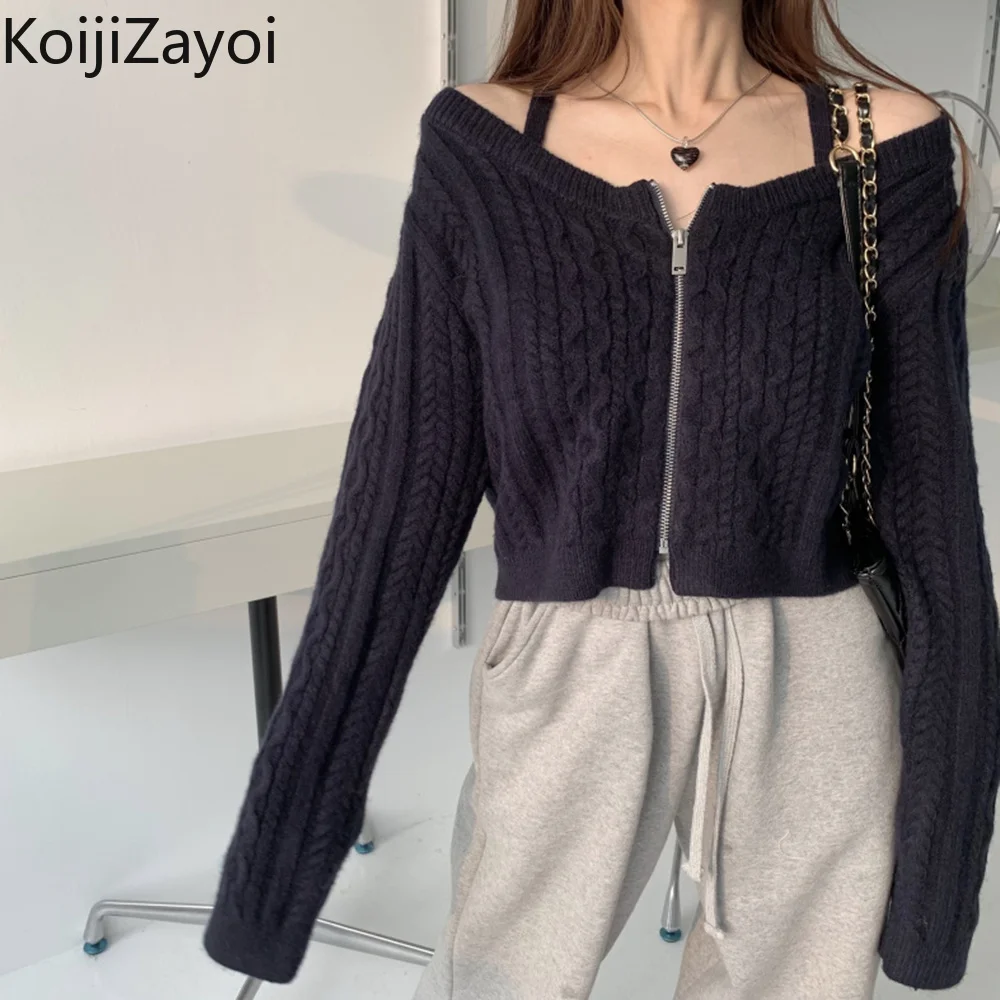 Koijizayoi Sexy Women Solid Sweater Lady Spring Autumn Fashion Cardigan Zip Up Chic Korean Cropped Kardigan Ropa Mujer 2022 Tops
Koijizayoi Sexy Women Solid Sweater Lady Spring Autumn Fashion Cardigan Zip Up Chic Korean Cropped Kardigan Ropa Mujer 2022 Tops