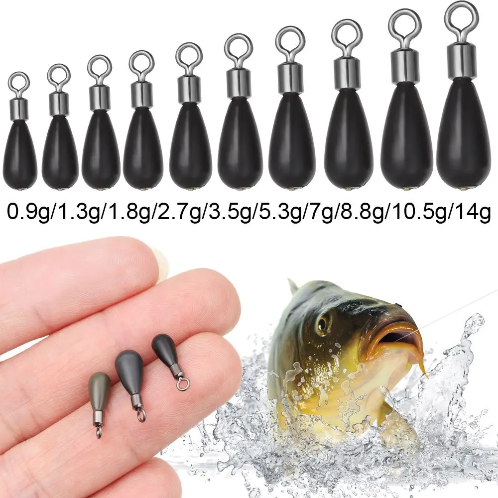 

1pc Quick Release Casting Tear Drop Shot Weights Water drop Fishing Tungsten Fall Sinker Line Sinkers Hook Connector Fish Tackle