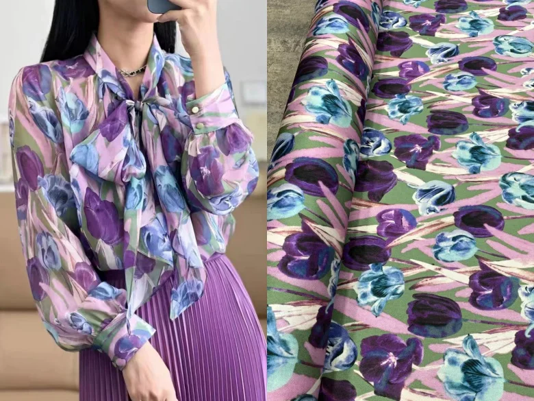 2022 new high quality purple tulip print twill stretch silk clothing fabric brand sewing diy shirt dress fashion fabric SILK
2022 new high quality purple tulip print twill stretch silk clothing fabric brand sewing diy shirt dress fashion fabric SILK