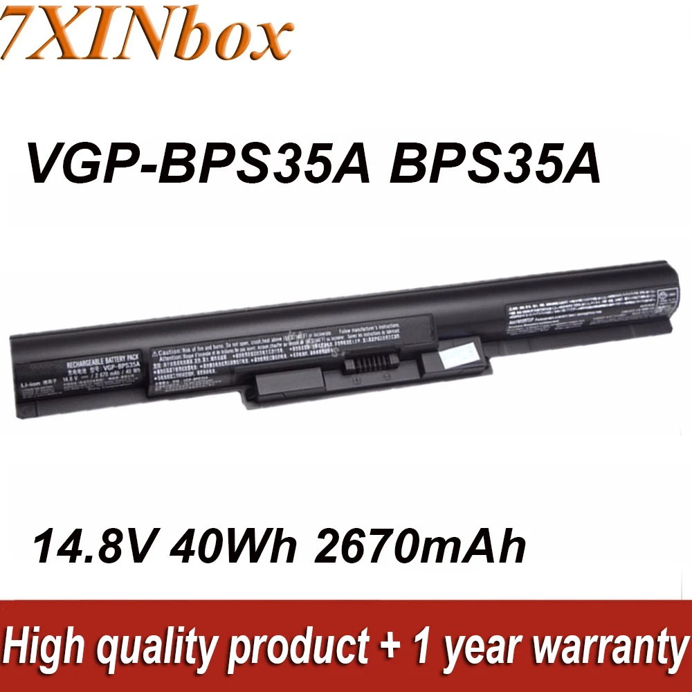

7XINbox VGP-BPS35A 14.8V 2670mAh 40Wh BPS35A Laptop Battery For SONY VAIO Fit 14E 15E Series SVF1521A2E SVF15217SC SVF14215SC