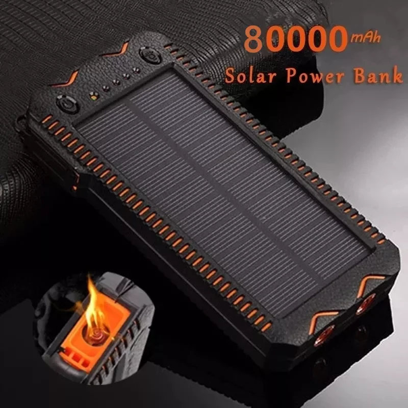 80000mAh Solar Power Bank High-Capacity Phone Charging Power Bank With Cigarette Lighter Double USB Outdoor Emergency Charger
80000mAh Solar Power Bank High-Capacity Phone Charging Power Bank With Cigarette Lighter Double USB Outdoor Emergency Charger