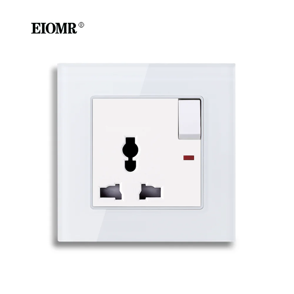 EIOMR 13A Global Universal Electrical Socket 250V EU UK Standard Outlet Crystal Glass Panel Switch Control Wall Power Socket
EIOMR 13A Global Universal Electrical Socket 250V EU UK Standard Outlet Crystal Glass Panel Switch Control Wall Power Socket