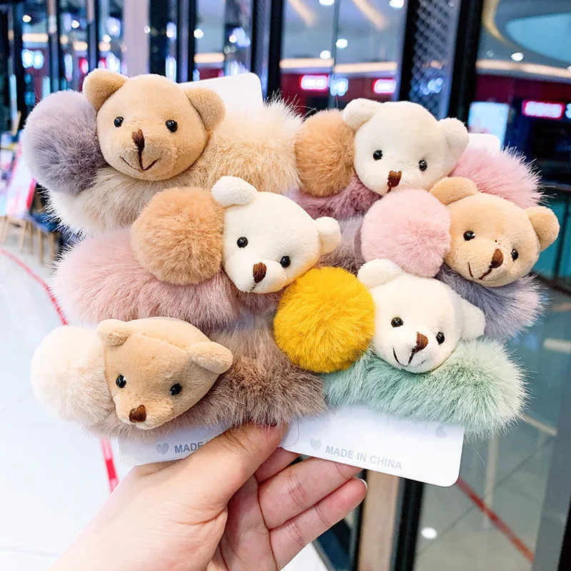 Cute Headband Female Bear Plush Hair Tie Adult Rubber Band Mori Style Small Leather Case Fashion Accessories 
Cute Headband Female Bear Plush Hair Tie Adult Rubber Band Mori Style Small Leather Case Fashion Accessories