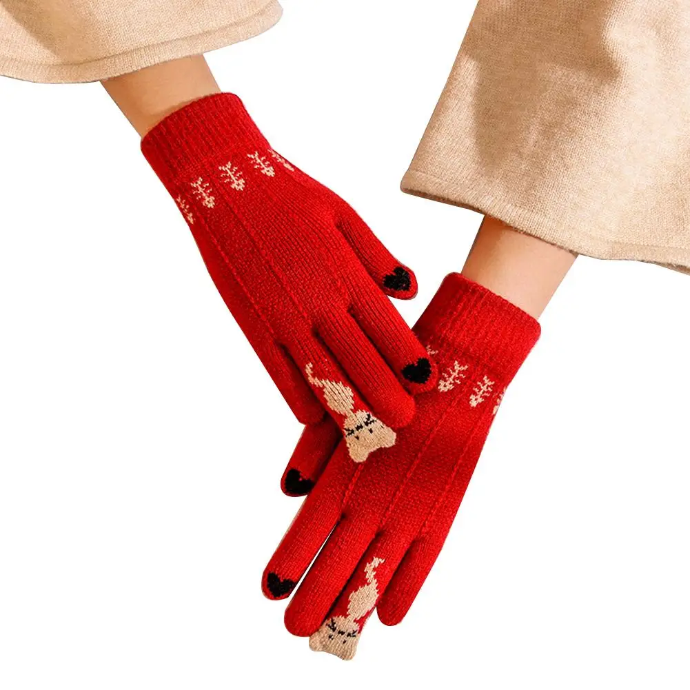 Vintage Christmas Deer Knitted Gloves Women Thicken Touch Screen Gloves Winter Warm Snow Full Finger Mittens Xmas Gift Women Fin
Vintage Christmas Deer Knitted Gloves Women Thicken Touch Screen Gloves Winter Warm Snow Full Finger Mittens Xmas Gift Women Fin
