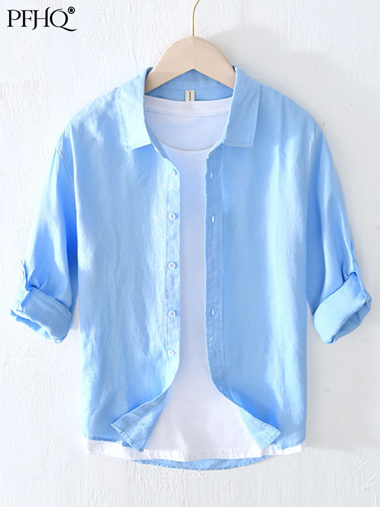 PFHQ Summer New Mens Casual Solid Color Shirt Linen Comfortable Breathable Simple Clothes Wear Long Sleeve Male Hawaiian 21Q1050
PFHQ Summer New Mens Casual Solid Color Shirt Linen Comfortable Breathable Simple Clothes Wear Long Sleeve Male Hawaiian 21Q1050