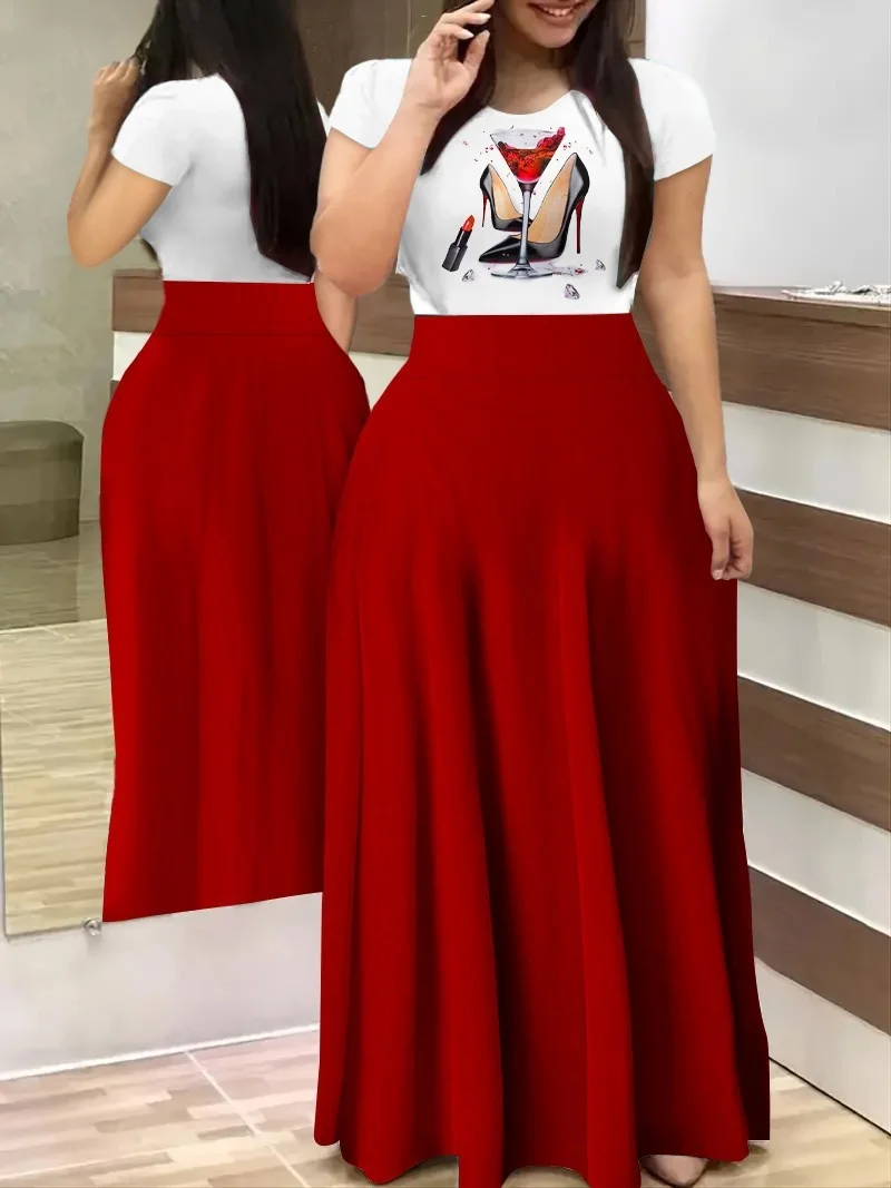 Plus Size Large Women's Dress Round Neck Summer New Style Commuting Digital Print Long Dress Short Sleeve Casual Female Clothes
Plus Size Large Women's Dress Round Neck Summer New Style Commuting Digital Print Long Dress Short Sleeve Casual Female Clothes