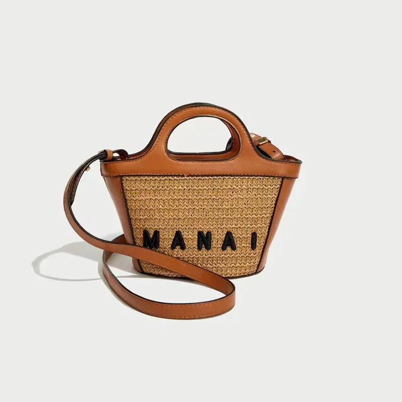 Summer New Fashion Straw Woven Handbags Portable Women's Bag Splicing Small Vegetable Basket One Shoulder Messenger Bag
Summer New Fashion Straw Woven Handbags Portable Women's Bag Splicing Small Vegetable Basket One Shoulder Messenger Bag