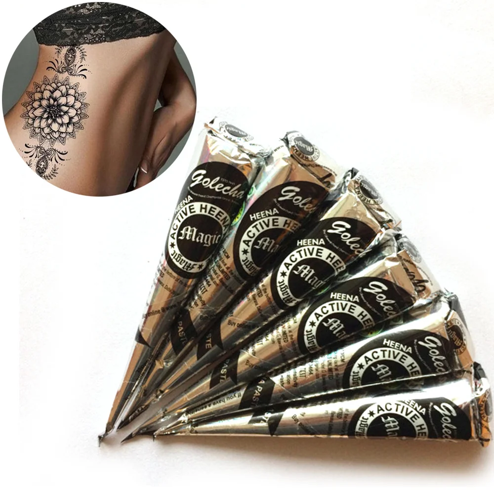 Natural Indian Henna Tattoo Ink Black Mehndi Paste Cones Body Art Sticker Mehndi Body Paint Safty Oganic Paint Wholesale
Natural Indian Henna Tattoo Ink Black Mehndi Paste Cones Body Art Sticker Mehndi Body Paint Safty Oganic Paint Wholesale