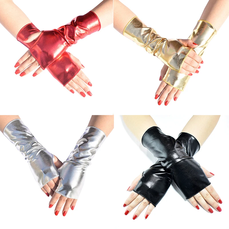 Ladies Gold Silver Fake Leather Metallic Gloves Evening Party Performance Mittens Women Sexy Elbow Length Long Latex Hand Wear
Ladies Gold Silver Fake Leather Metallic Gloves Evening Party Performance Mittens Women Sexy Elbow Length Long Latex Hand Wear