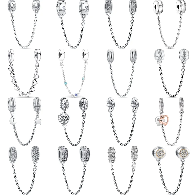 925 Sterling Silver Heart Star Moon Family Tree Blue Ocean Safety Chain Beads Fit Original Pandora Charms Bracelet Women Jewelry
925 Sterling Silver Heart Star Moon Family Tree Blue Ocean Safety Chain Beads Fit Original Pandora Charms Bracelet Women Jewelry
