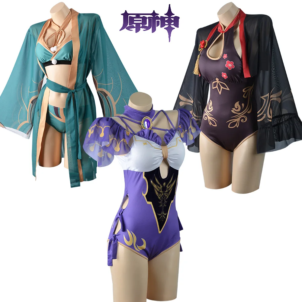 Anime Genshin Impact Swimsuit Bikini With Kimono Cover Up Women Venti Hutao Cosplay Anime Swimwear Sexy Swim Bathing Suit
Anime Genshin Impact Swimsuit Bikini With Kimono Cover Up Women Venti Hutao Cosplay Anime Swimwear Sexy Swim Bathing Suit