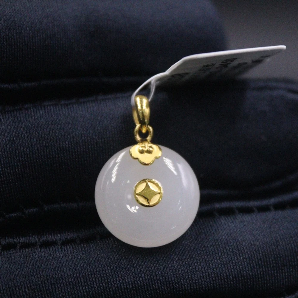 Real Pure 999 24K Yellow Gold Nephrite Jade Lucky Coin Round Circle Pendant 0.88g
Real Pure 999 24K Yellow Gold Nephrite Jade Lucky Coin Round Circle Pendant 0.88g