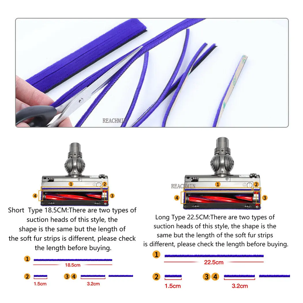 4pcs/set Soft Fur Plush Strips For Dyson DC Series / V6 Vacuum Cleaner Parts No.949852-05 Soft Roller Head Soft Plush Strips
4pcs/set Soft Fur Plush Strips For Dyson DC Series / V6 Vacuum Cleaner Parts No.949852-05 Soft Roller Head Soft Plush Strips