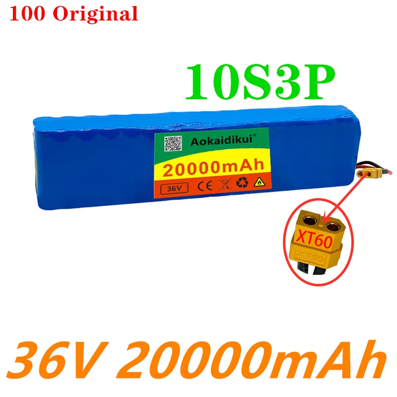10S3P 36V battery ebike battery pack 18650 lithium ion battery 500W high power and large capacity42Vmotorcycle scooter XT60 plug
10S3P 36V battery ebike battery pack 18650 lithium ion battery 500W high power and large capacity42Vmotorcycle scooter XT60 plug