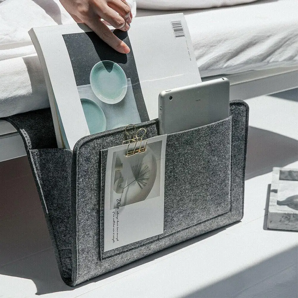 1pc Felt Bedside Storage Bag Hanging Cabinet Bed Holder Sofa Pocket Sundries Book Remote Pouch Tv Side Table Control Folder V5v5
1pc Felt Bedside Storage Bag Hanging Cabinet Bed Holder Sofa Pocket Sundries Book Remote Pouch Tv Side Table Control Folder V5v5