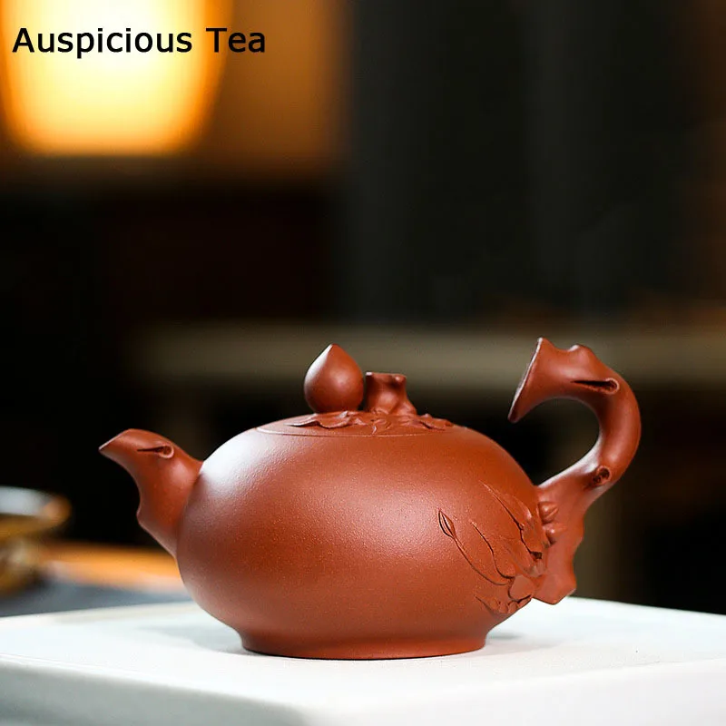 280ml Yixing Raw Ore Clear Cement Purple Clay Pot Famous Pure Handmade Longevity Peach Teapot Household Kung Fu Teaset Drinkware
280ml Yixing Raw Ore Clear Cement Purple Clay Pot Famous Pure Handmade Longevity Peach Teapot Household Kung Fu Teaset Drinkware
