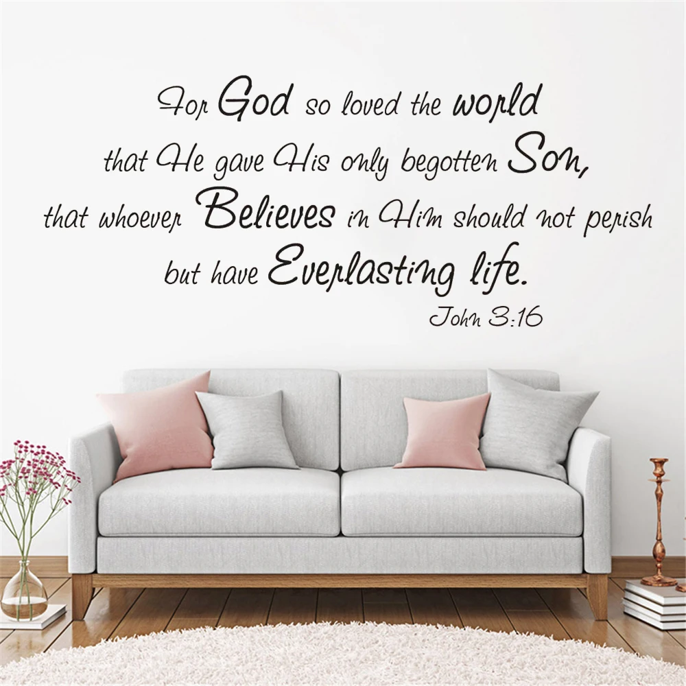 For God So Loved The World Quotes Wall Stickers Religious Bible John 3:16 Script Christian Decor Decals Vinyl Murals DW13903
For God So Loved The World Quotes Wall Stickers Religious Bible John 3:16 Script Christian Decor Decals Vinyl Murals DW13903
