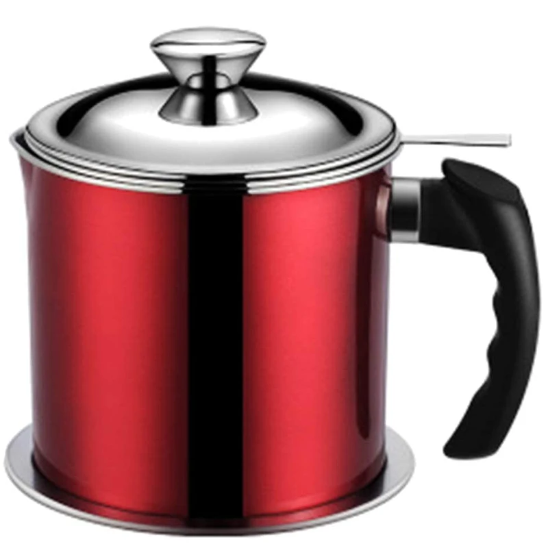 Bacon Grease Container 304 Stainless Steel Oil Storage Grease Keeper,Grease Strainer and Container-Red
Bacon Grease Container 304 Stainless Steel Oil Storage Grease Keeper,Grease Strainer and Container-Red