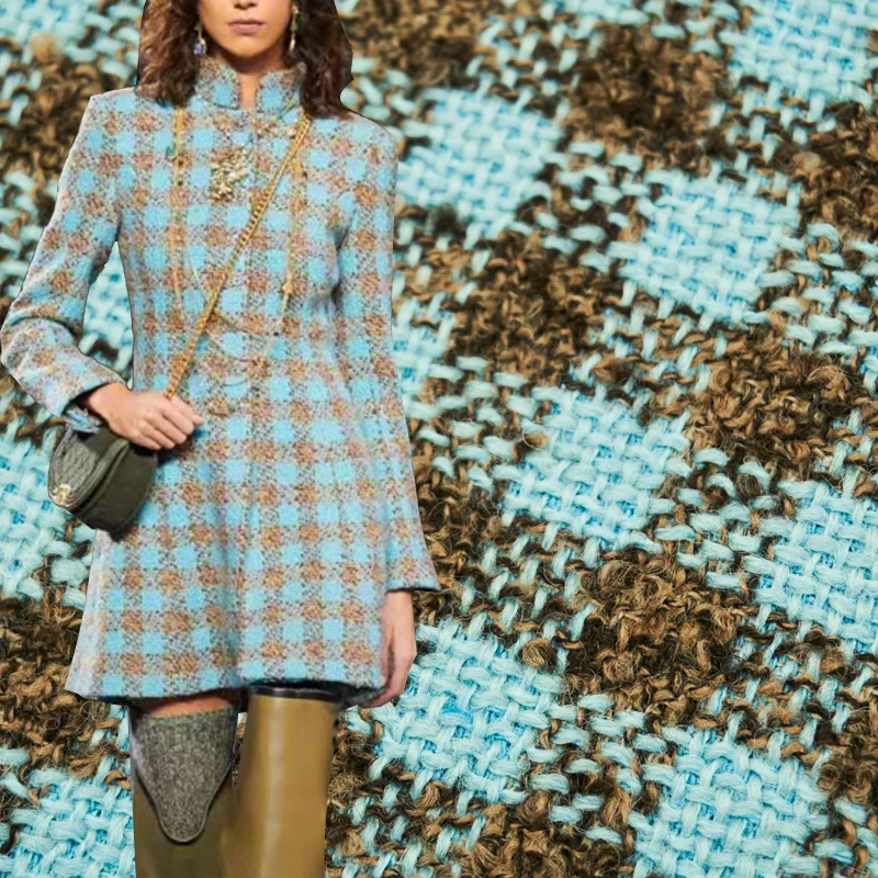 50x145cm Blue Lattice Yarn-Dyed Braided Wool Tweed Fabric For Women Autumn Jacket Dress Suits Coat Handbag DIY Cloth Sewing
50x145cm Blue Lattice Yarn-Dyed Braided Wool Tweed Fabric For Women Autumn Jacket Dress Suits Coat Handbag DIY Cloth Sewing