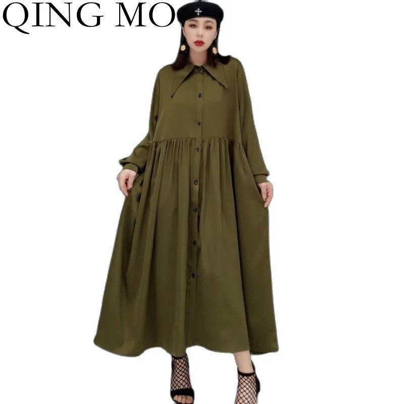 Женское однобортное платье QING MO, свободное облегающее платье-рубашка с отложным воротником и длинными рукавами, однобортное платье, весна ...
Женское однобортное платье QING MO, свободное облегающее платье-рубашка с отложным воротником и длинными рукавами, однобортное платье, весна ...